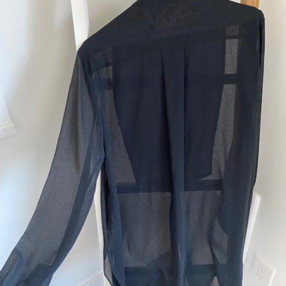 BABATON Black Semi Sheer Blouse - Picture 2 of 4